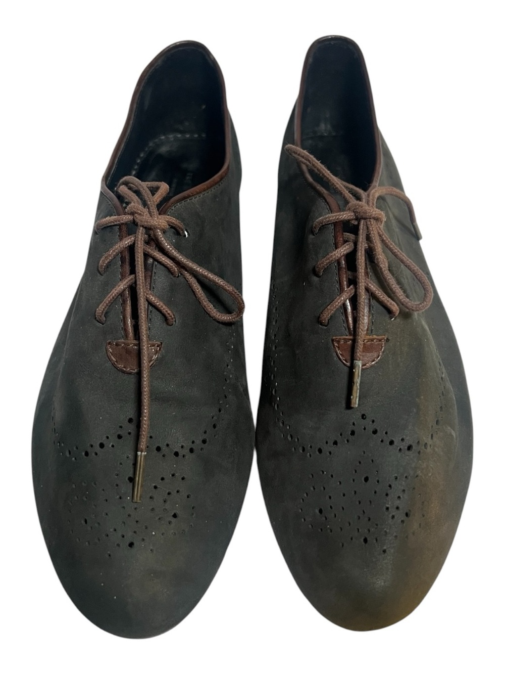 rag & bone Dark Brown Suede Lace-Up Oxfords
